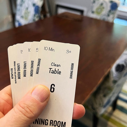Carry cards with you to each room and pick only the ones you are doing at that very moment!